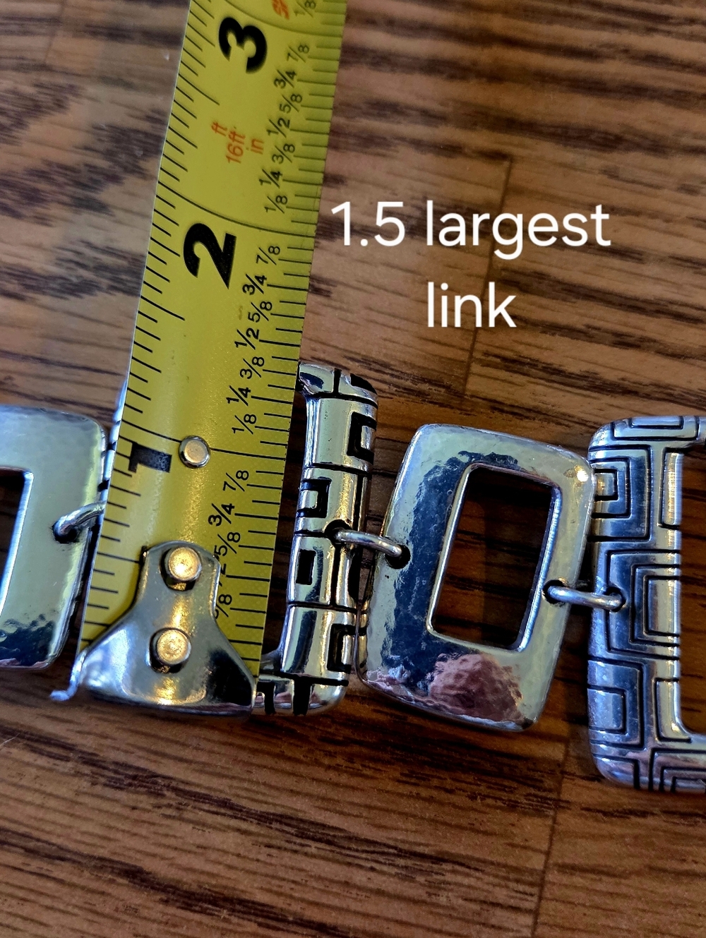 BRIGHTON "Nexus" Vintage Silver Geometric Link Bracelet BOHEMIAN! - Picture 11 of 12